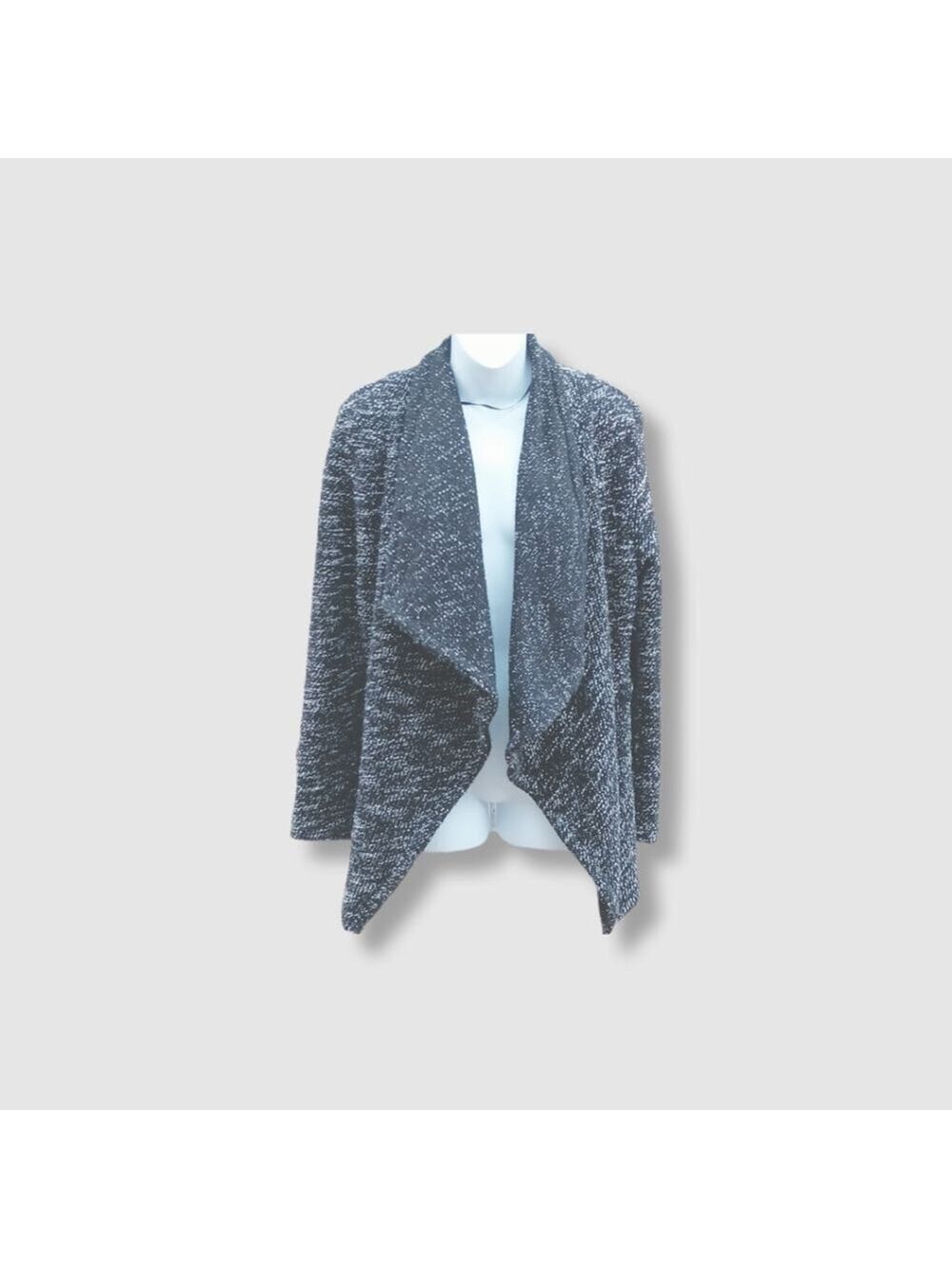 BNCI by Blanc Noir Cardigan Sweater Drape Front Black and White Size L